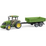 Bruder 2108 Traktor John Deere 5115 M s valníkem šedá kola – Sleviste.cz