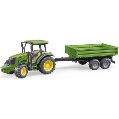 Bruder 2108 Traktor John Deere 5115 M s valníkem šedá kola – Sleviste.cz