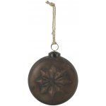 Mocca antik vánoční skleněná baňka s vločkou – 10*6*10 cm - Chic Antique – Hledejceny.cz