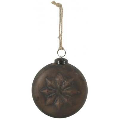 Mocca antik vánoční skleněná baňka s vločkou – 10*6*10 cm - Chic Antique – Hledejceny.cz