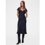 Saténové midi šaty GapStudio by Zac Posen Tmavě modrá – Zbozi.Blesk.cz