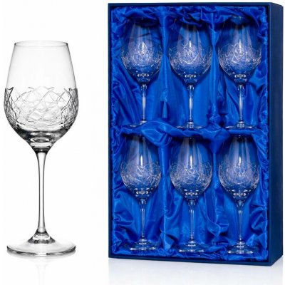 Bohemia Crystal sada 6 broušených sklenic na červené víno brus Graffiti 450 ml – Zboží Dáma