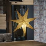 EMOS vánoční hvězda papírová závěsná se zlatými třpytkami na okrajích bílá 60 cm vnitřní DCAZ07 – Zboží Dáma