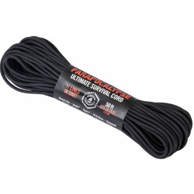 ATwood Rope Padáková šňůra Survival Paracord Parapocalypse Survival Cord 15m - Black