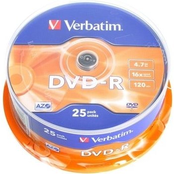 Verbatim DVD-R 4,7GB 16x, AZO, printable, cakebox, 25ks (43522)