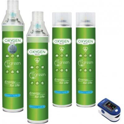 ATgreen Startovací balíček inhalační kyslík O2 99,5% 4 ks + pulzní oxymetr – Hledejceny.cz