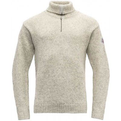 Klasický teplý vlněný svetr se zipem Devold Nansen, GREY MELANGE – Zboží Mobilmania