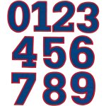 Nažehlovací vyšívaná čísla sada - modrá, výška 3cm – Zboží Mobilmania
