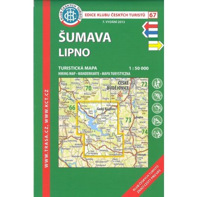 Šumava Lipno turistická mapa KČT 1:50 000 číslo 67 – Zboží Mobilmania