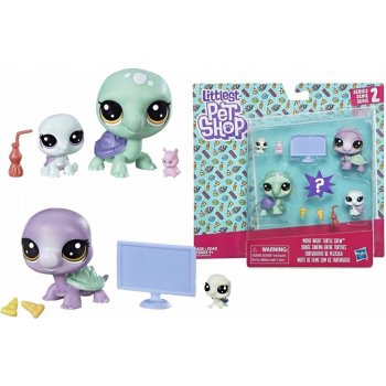 Hasbro Littlest Pet Shop Rodinné balení zvířátek Želví rodnika u televize