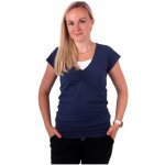 Jožánek kojící tričko Karla krátký rukáv jeans modrá – Zboží Mobilmania