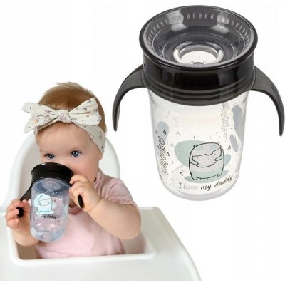 Akuku nevylévající hrneček s úchyty I love my Daddy 240 ml černá – Zboží Dáma