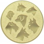 Emblém psi zlato 25 mm – Zboží Dáma