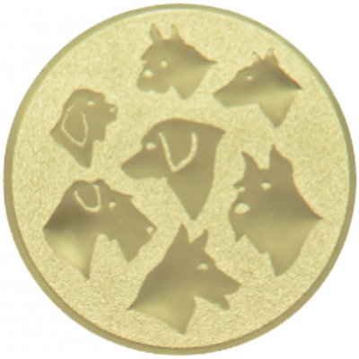 Emblém psi zlato 25 mm – Zboží Dáma
