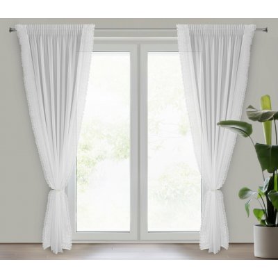 EUROFIRANY ZÁCLONA NA PÁSCE LUISA 140X270 CM BÍLÁ – Hledejceny.cz