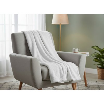 Mybesthome přehoz na křeslo mikrovláknový pléd CAROL stříbrná 70 x 160 cm – Sleviste.cz