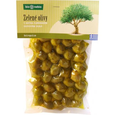 BioNebio bio zelené olivy v extra panenském olivovém oleji 250 g