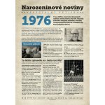 Narozeninové noviny 1976 s vlastní fotografií a textem S textem – Zboží Dáma