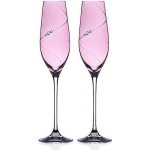 Diamante Sklenice na sekt Silhouette PINK 2 x 210 ml – Hledejceny.cz