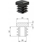 Krytka plastová 15 x 15 mm, černá – Sleviste.cz