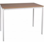 Textilomanie Bílý jídelní stůl RAMOD 100 x 60 cm dekor dub – Zboží Dáma