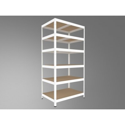 Biedrax Regál na šanony 60 x 60 x 210 cm, bílý, 6 polic MDF, nosnost 200 kg na polici – Zboží Mobilmania
