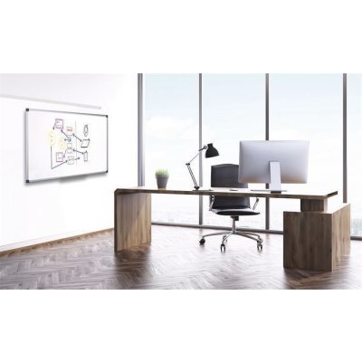 VICTORIA VISUAL Bílá magnetická tabule, 100 x 200 cm, smaltovaný povrch, hliníkový rám, VICTORIA – Zboží Mobilmania