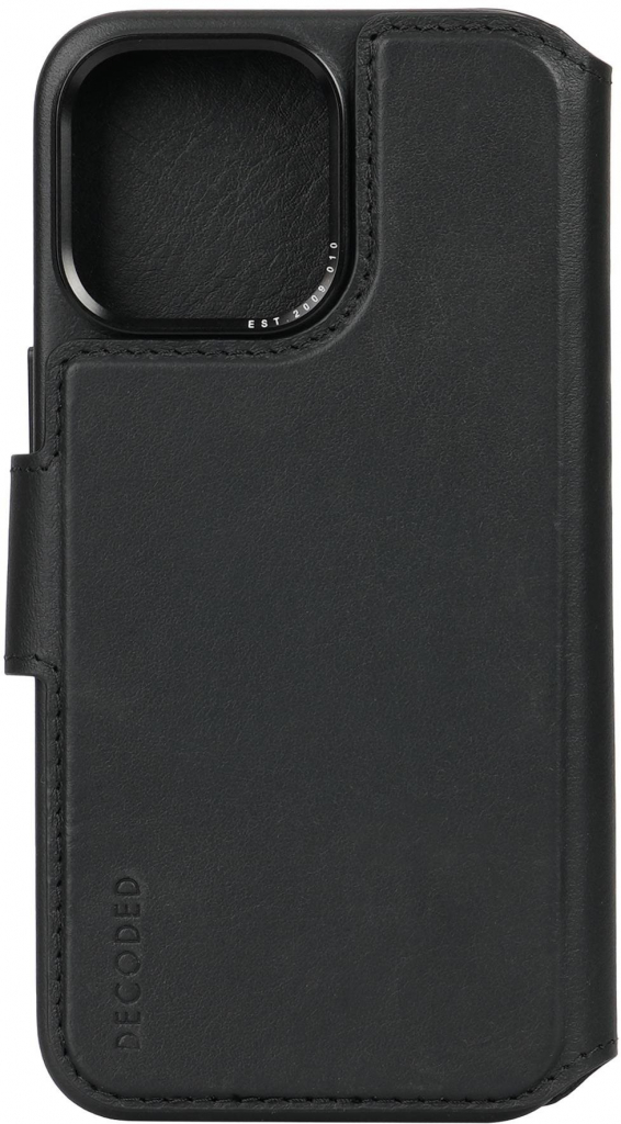 Pouzdro Decoded Leather Detachable Wallet iPhone 15 Pro Max černé