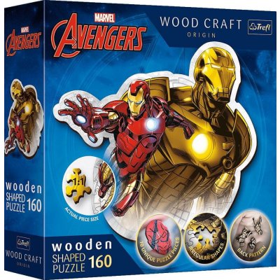 TREFL Wood Craft Origin Odvážný Iron Man 160 dílků