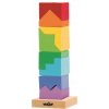 Dřevěná hračka Woody kostky land barevná věž z kostek ZW-91102