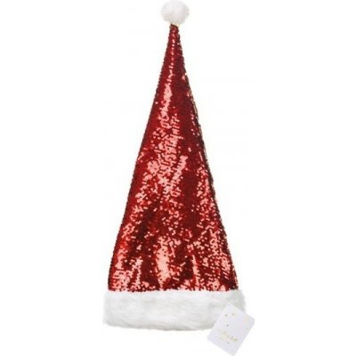 Party Deco Vánoční čepice Santa lux s flitry
