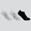ARTENGO Dětské nízké tenisové ponožky RS160 bílé černé 3 páry