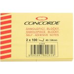 Samolepicí bloček CONCORDE 40 x 50mm, 2 x 100 listů, žlutá – Hledejceny.cz