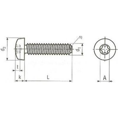šroub M5x10 ZINEK půlkulatá hlava TORX 25 samořezný DIN 7500 C-TX [1 ks] – Sleviste.cz
