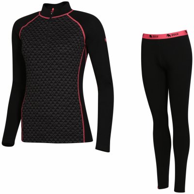 Zulu Merino 240 Zip Long černá/růžová – Zboží Mobilmania