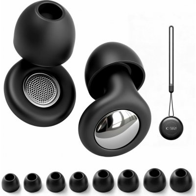 Tech-Protect QuietFit silikonové špunty do uší s útlumem až 40 dB - černé – Sleviste.cz