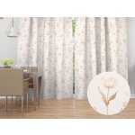 Biante Bavlněný závěs Sandra SA-775 Smetanovo-hnědé jarní kvítí na bílém 150x190 cm – Hledejceny.cz