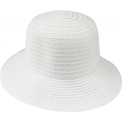 Biju Dámský slaměný klobouk s proužky 9001605-1 bílý – Zboží Mobilmania