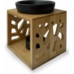 Housedecor Aroma lampa Pattern černá Bambus s keramickou miskou – Zboží Dáma