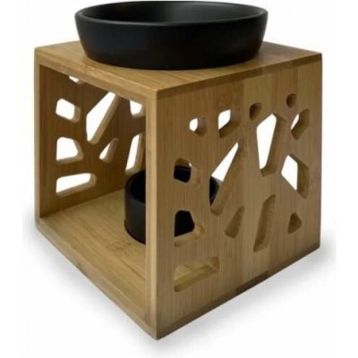 Housedecor Aroma lampa Pattern černá Bambus s keramickou miskou – Zboží Dáma