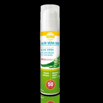 Topvet Aloe vera opalovací mléko SPF50 200 ml