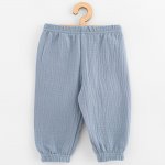 New Baby Kojenecké mušelínové kalhoty Feeling modrá – Zboží Mobilmania