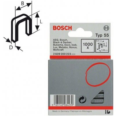 Bosch Spony typ55 18/6 1000ks - BS-2-609-200-223 – Zboží Mobilmania