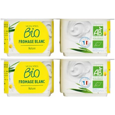 Monoprix Biologique BIO Bílý jogurt 3,2% 4 x 100 g – Zboží Dáma