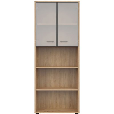 SPACE OFFICE vitrína REG2W/200, dub artisan/černý mat – Hledejceny.cz