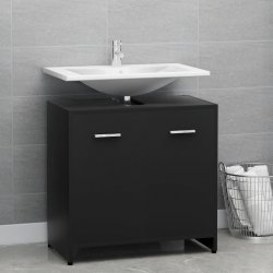 Nábytek XL Koupelnová skříňka černá 60 x 33 x 61 cm kompozitní dřevo