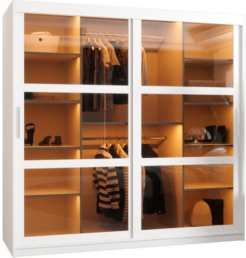 DobreSny Dome s posuvnými dveřmi 180 cm bílá