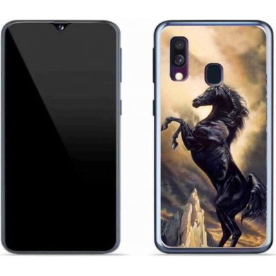 Pouzdro mmCase gelové Samsung Galaxy A40 - černý kreslený kůň – Zboží Mobilmania