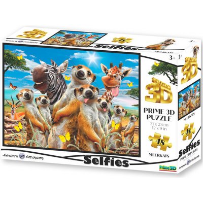 PRIME 3D Puzzle Surikatí selfie 48 ks – Zboží Dáma