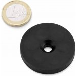 Neodymový magnetický úchyt kruh Ø 43 mm, M6, síla 10 kg, pogumovaný – Sleviste.cz